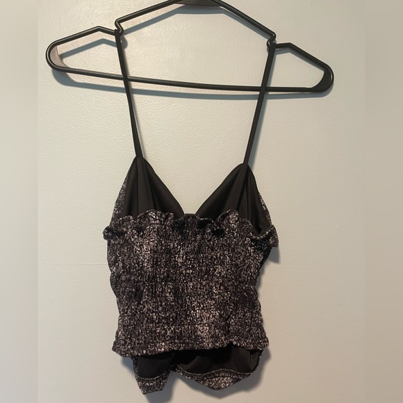 NWOT Open Edit Ruched Silky Crop Top - Picture 2 of 4
